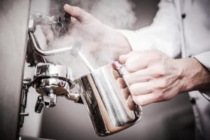 Image of stainless steel milk jug